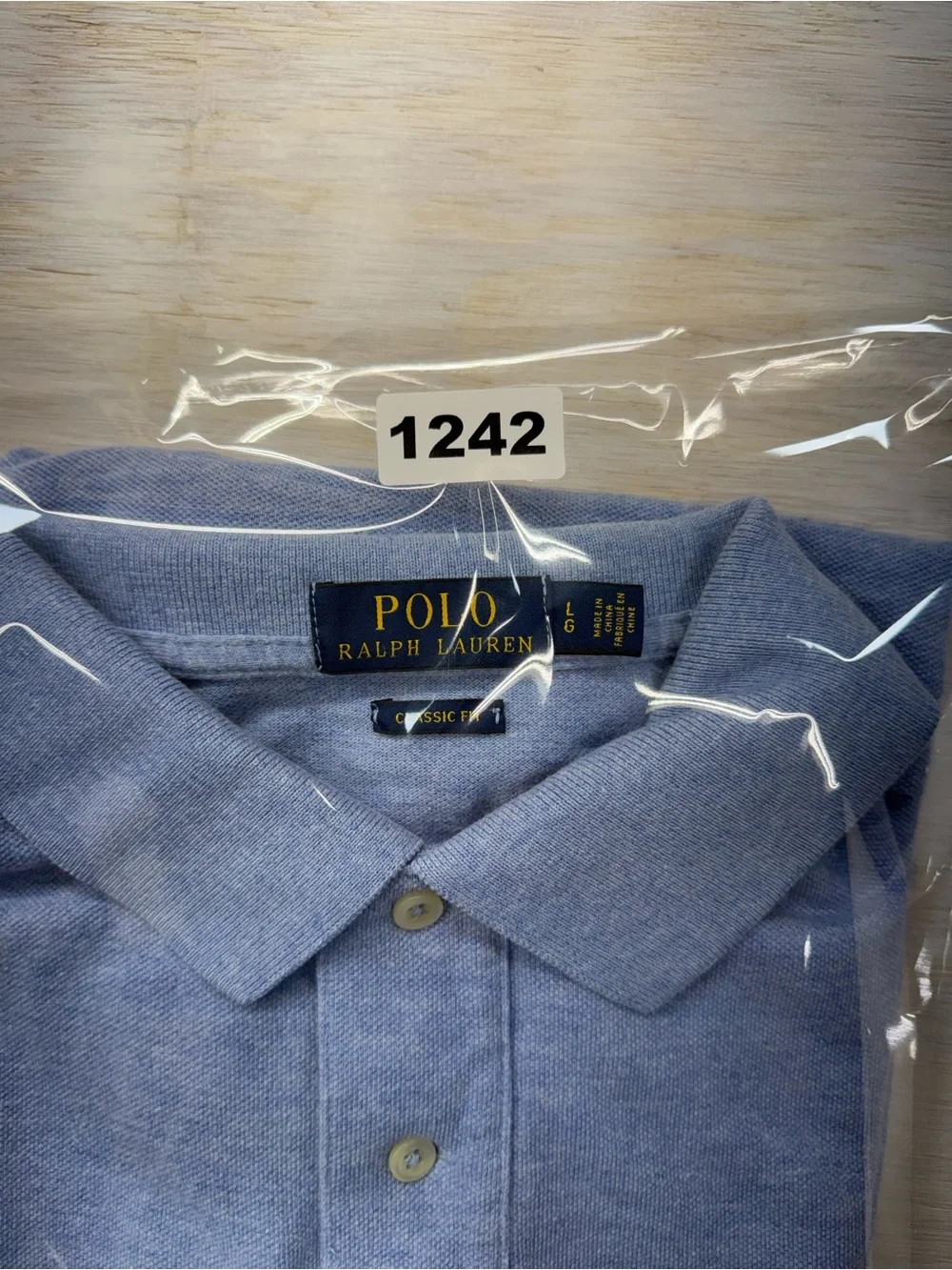 Ralph Lauren Men’s Large Heather Blue Polo Shirt with Navy Pony